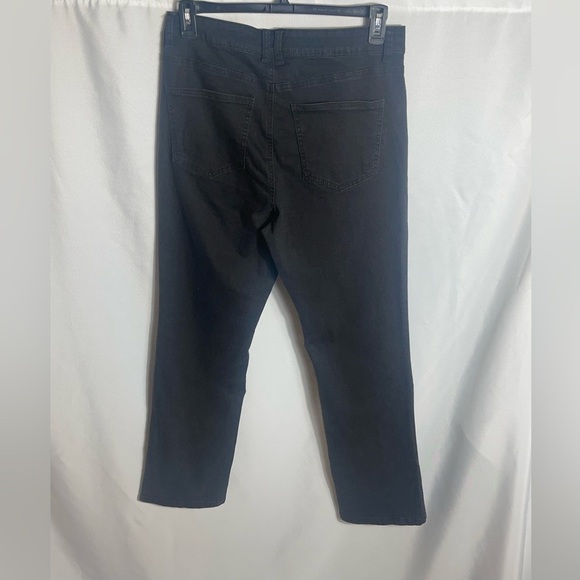 Indigo Rein Black High Rise Slim Jeans 15W31 L31 Raw Hem Stretch Tapered Women's - Picture 3 of 6